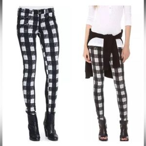 Rag and Bone Black/White Buffalo Plaid Jeans